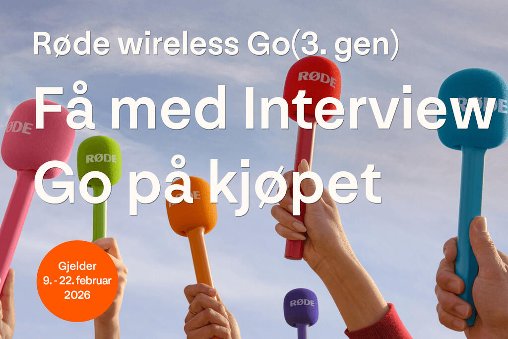 Røde Wireless GO (3rd Gen) med Interview Go på kjøpet